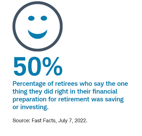 Percentage of retirees who say preparing for retirement made them feel less stressed 
